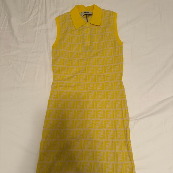 Fendi Dresses & Skirts - Fendi Yellow Patterned Mini Dress